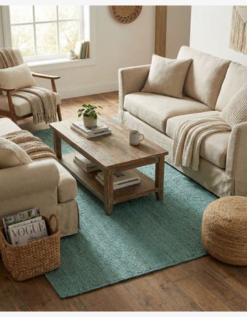 6' 1 x 9' Handmade Braided Jute Rug