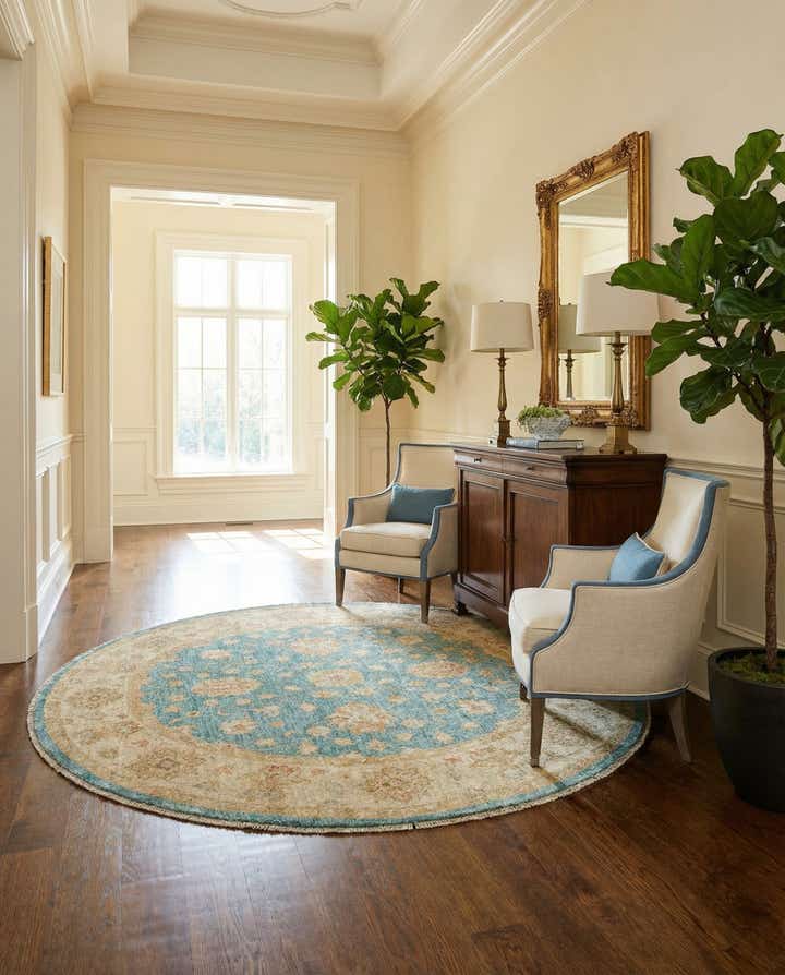 4' 9 x 4' 11 Kaizar Wool Round Rug