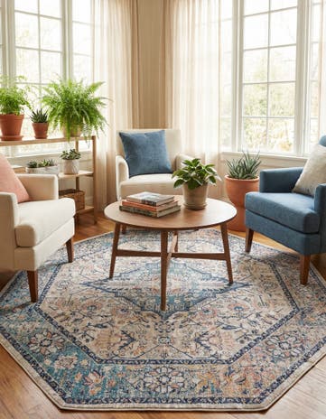 Blue Lola Octagon Rug