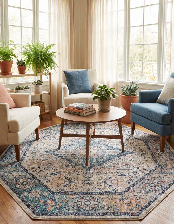 Detail image of 7' 10 x 7' 10 Lola Octagon Rug