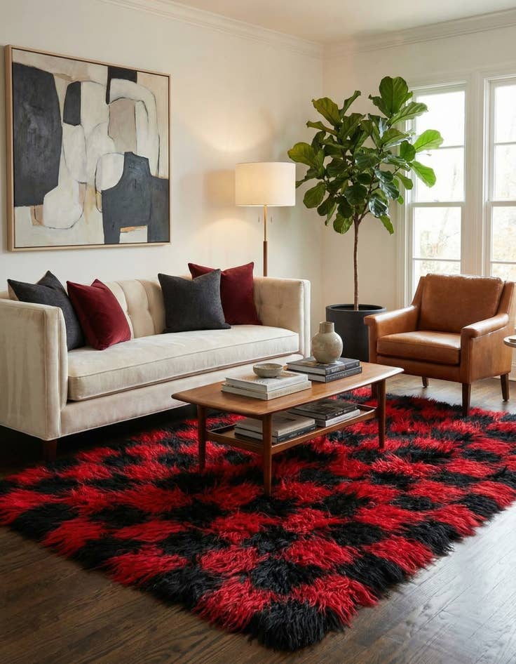 Detail image of 6' 1 x 8' 6  Hand Knotted Moroccan Wool Rug