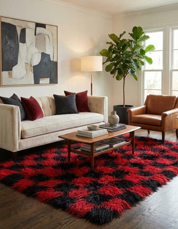 6' 1 x 8' 6 Hand Knotted Moroccan Wool Rug