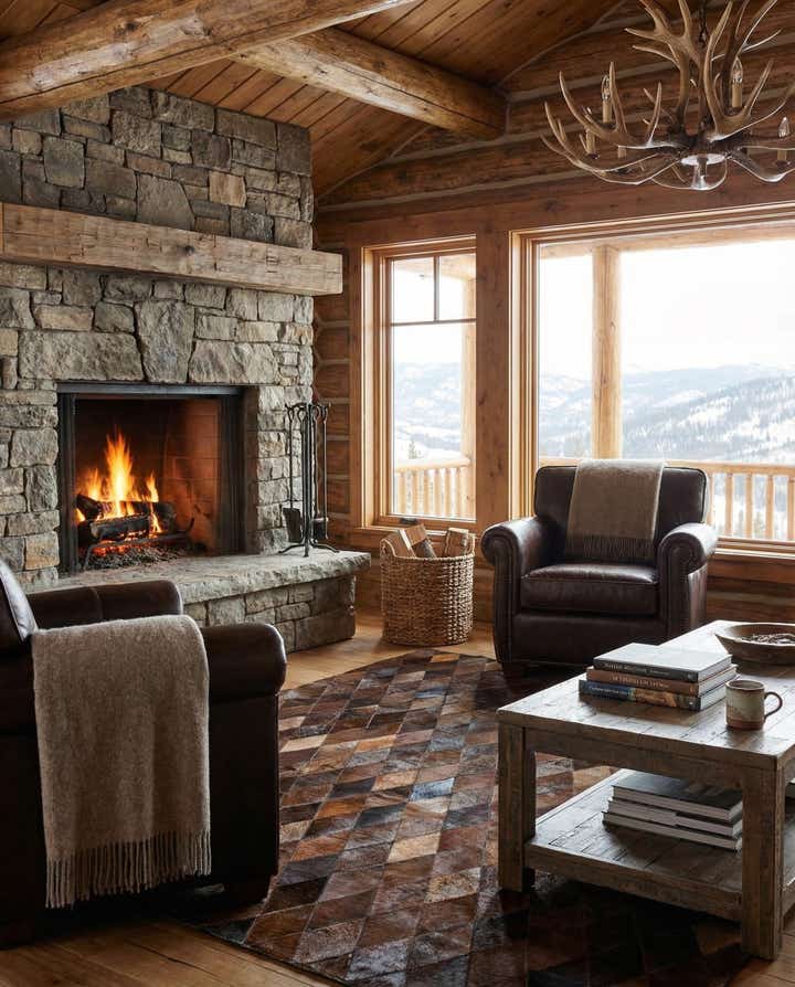 4' 8 x 6' 6 Cowhide Stocks Rug