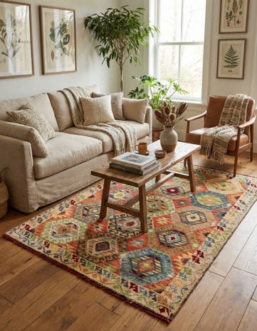 4' 1 x 6' 10 Hand Knotted Darya Wool Rug