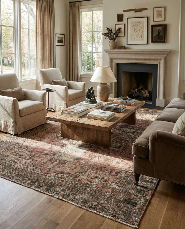 7' 1 x 9' 9 Hand Knotted Ultra Vintage Persian Wool Rug