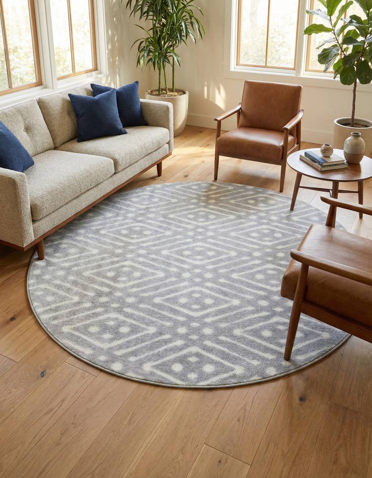 Detail image of 8' x 8'  Washable Sabrina Soto Ella Indoor / Outdoor Round Rug