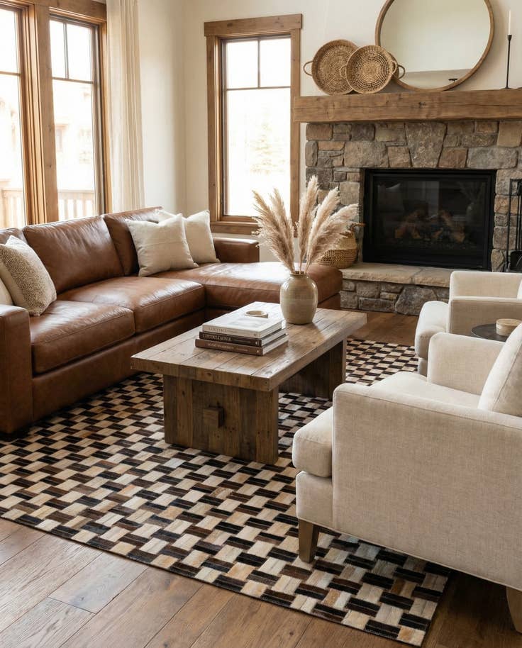 Detail image of 5' x 7' 9 Cowhide - Patchwork Rug