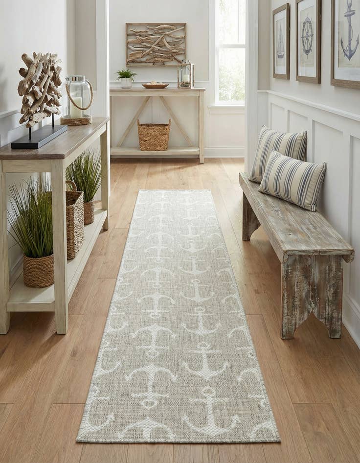 Detail image of 2' x 8'  Washable Coastal Indoor / Outdoor Runner Rug