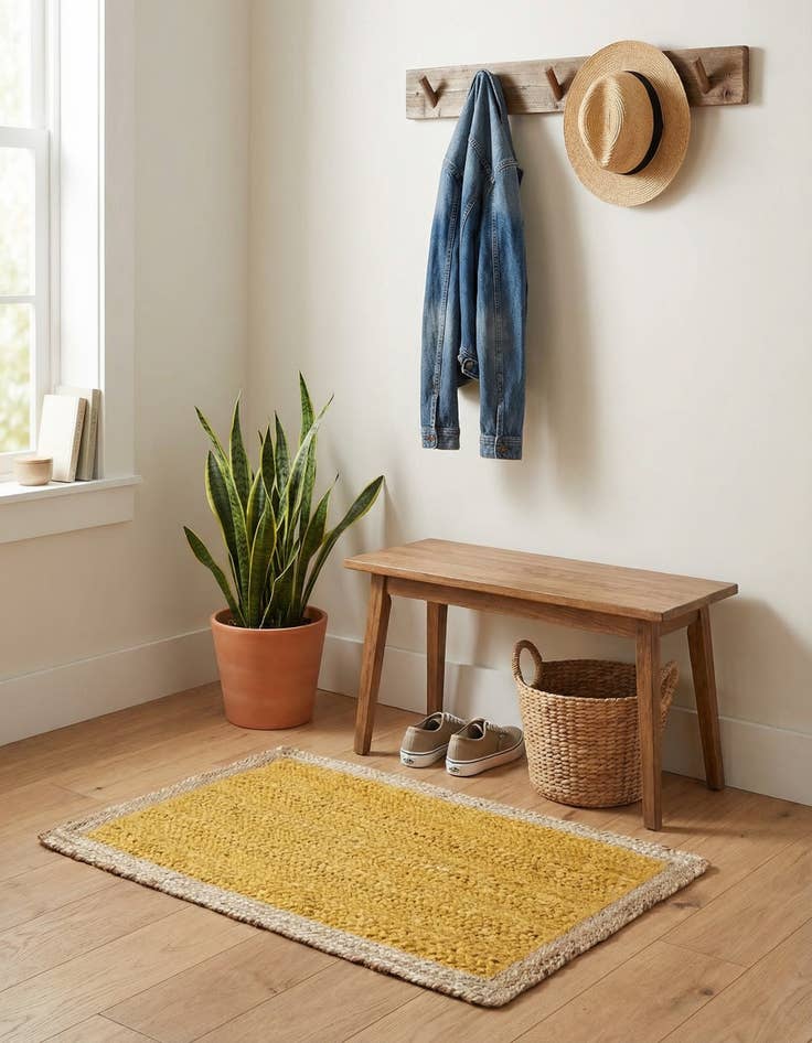 Detail image of 2' x 3' 1  Hand Braided Jute Rug