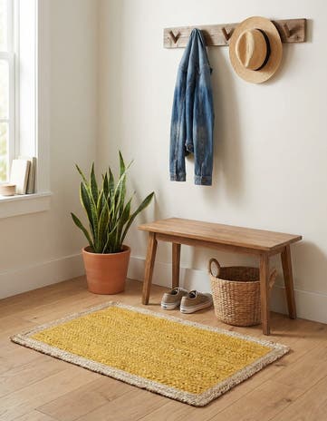 2' x 3' 1 Handmade Braided Jute Rug