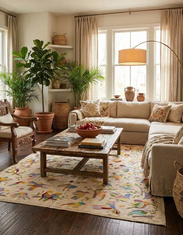 7' 6 x 9' 3 Hand Woven Kilim Suzani Wool Rug