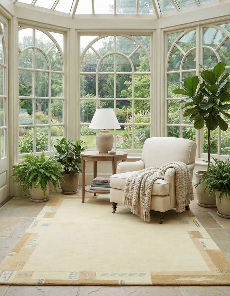 Detail image of 4' x 5' 10  Hand Knotted Nepal Wool Rug