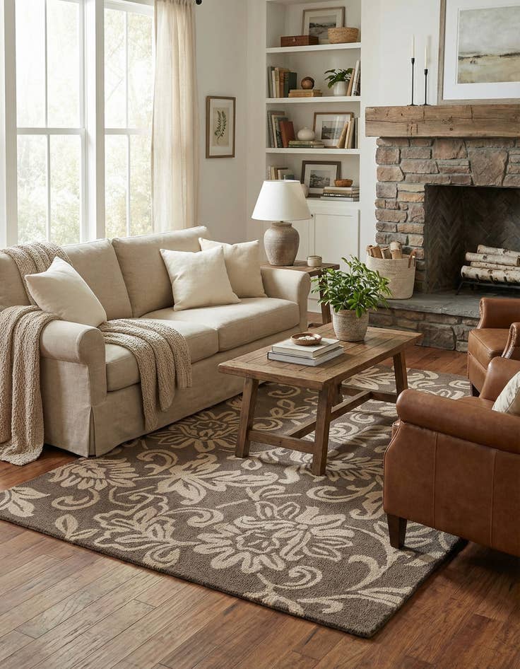 Detail image of 5' x 8' Agra Wool Rug