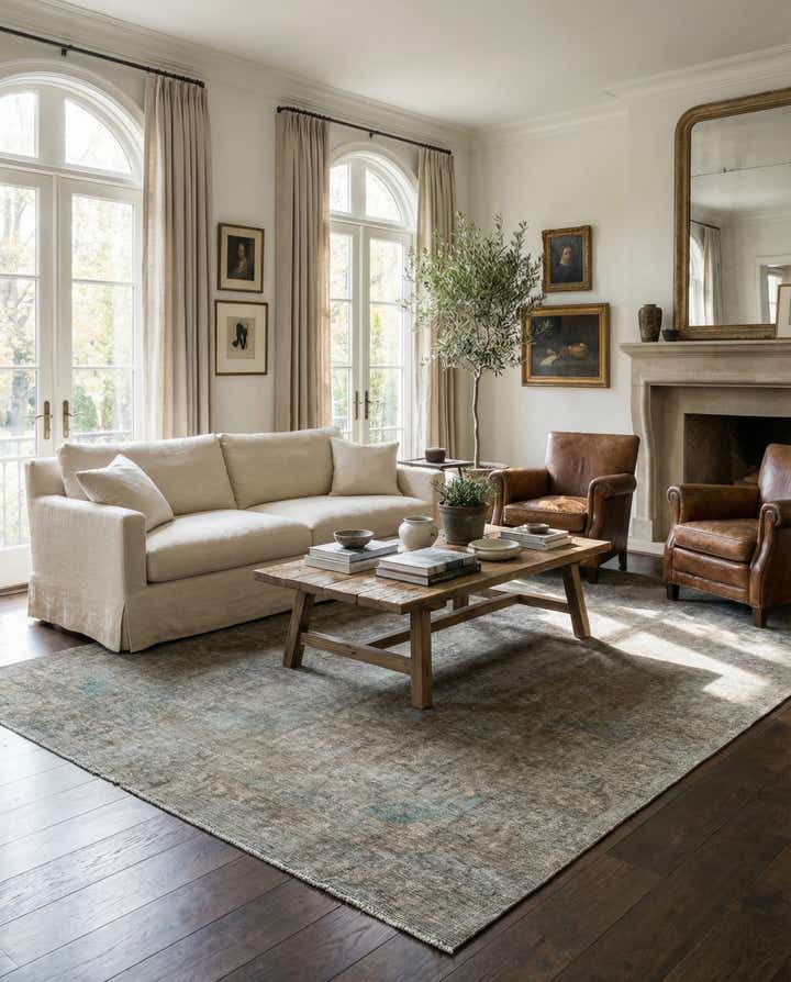 7' 7 x 9' 10 Hand Knotted Ultra Vintage Persian Wool Rug