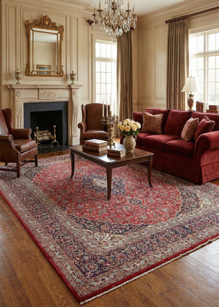 9' 9 x 12' 9 Hand Knotted Mashad Persian Wool Rug