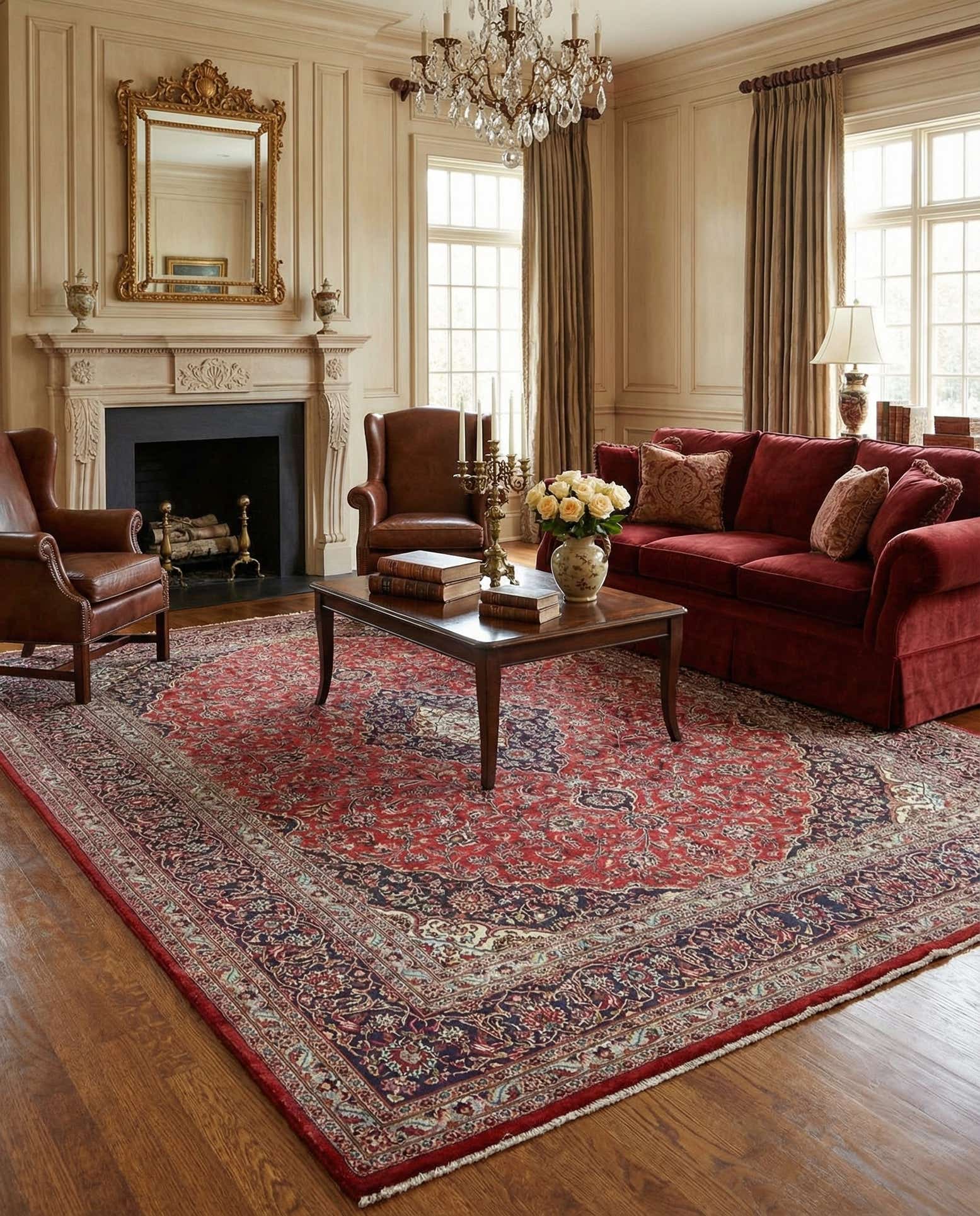 9' 9 x 12' 9 Hand Knotted Mashad Persian Wool Rug