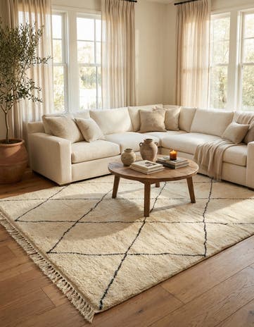 6' 7 x 9' 9 Hand Knotted Moroccan Wool Rug