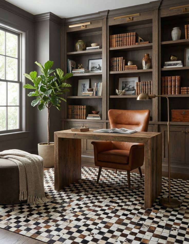 Detail image of  5' 1 x 8' Cowhide Leather Rug