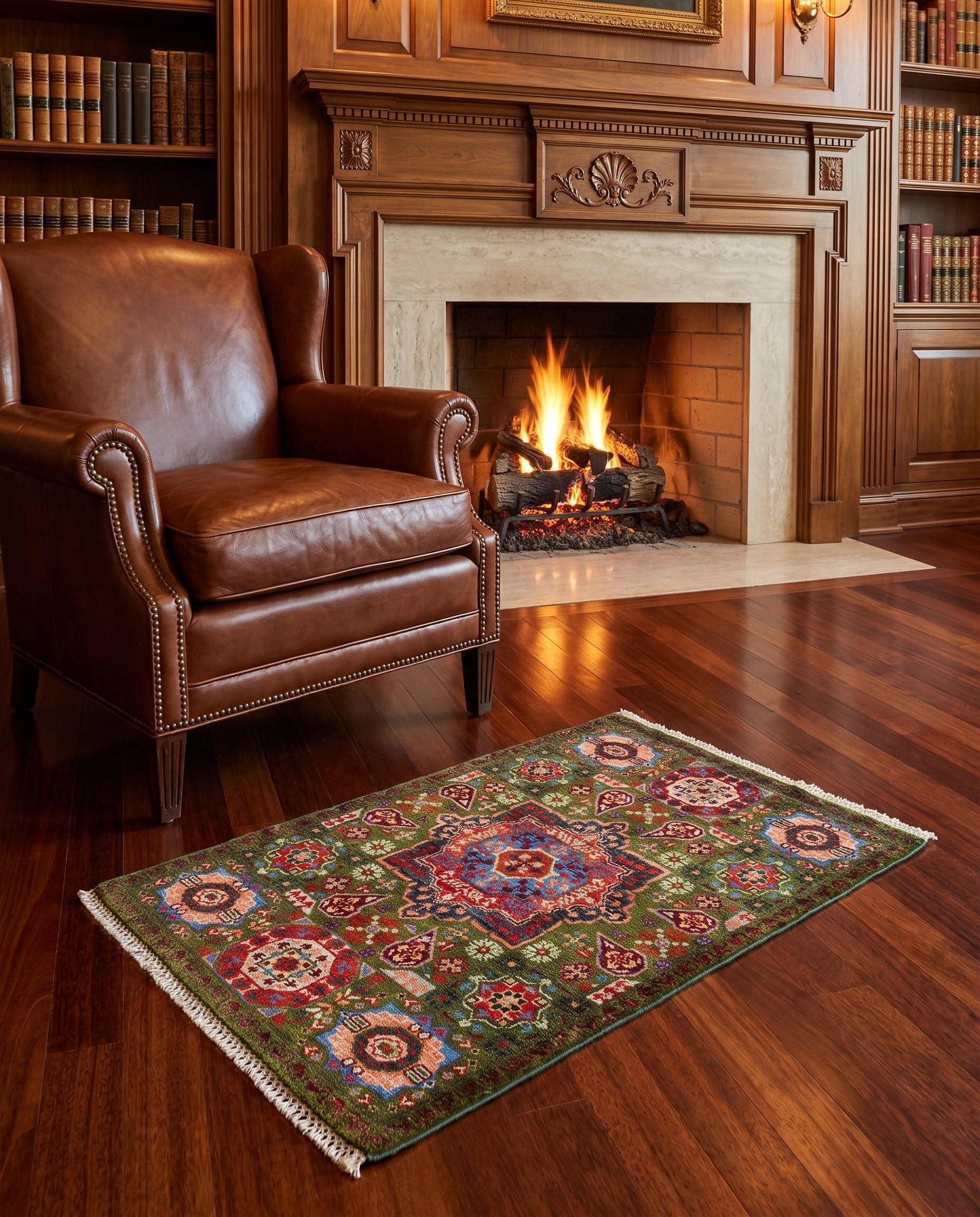 2' 1 x 3' 2 Hand Knotted Mamluk Ziegler Rug