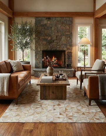 3' 11 x 6' Cowhide Stocks Rug