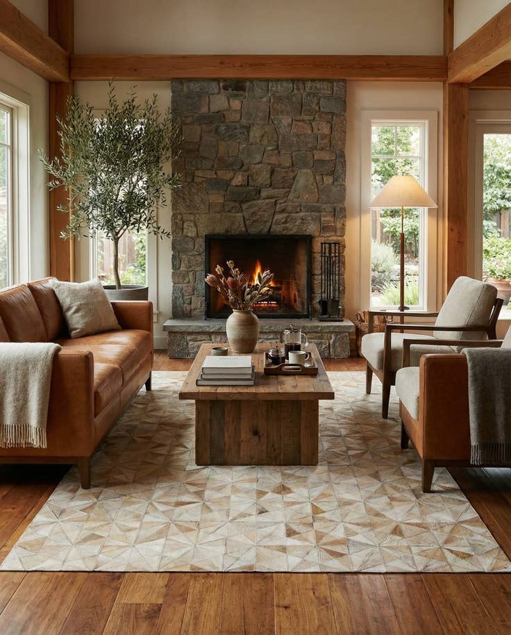 Detail image of 3' 11 x 6' Cowhide Stocks Rug
