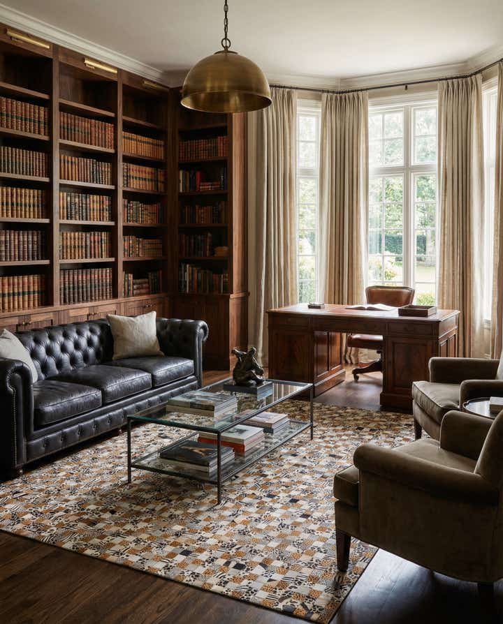 8' x 10' Cowhide Leather Rug