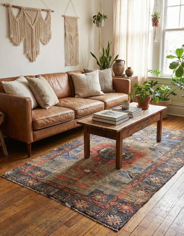 Detail image of 3' 8 x 6'  Hand Knotted Ultra Vintage Persian Wool Rug