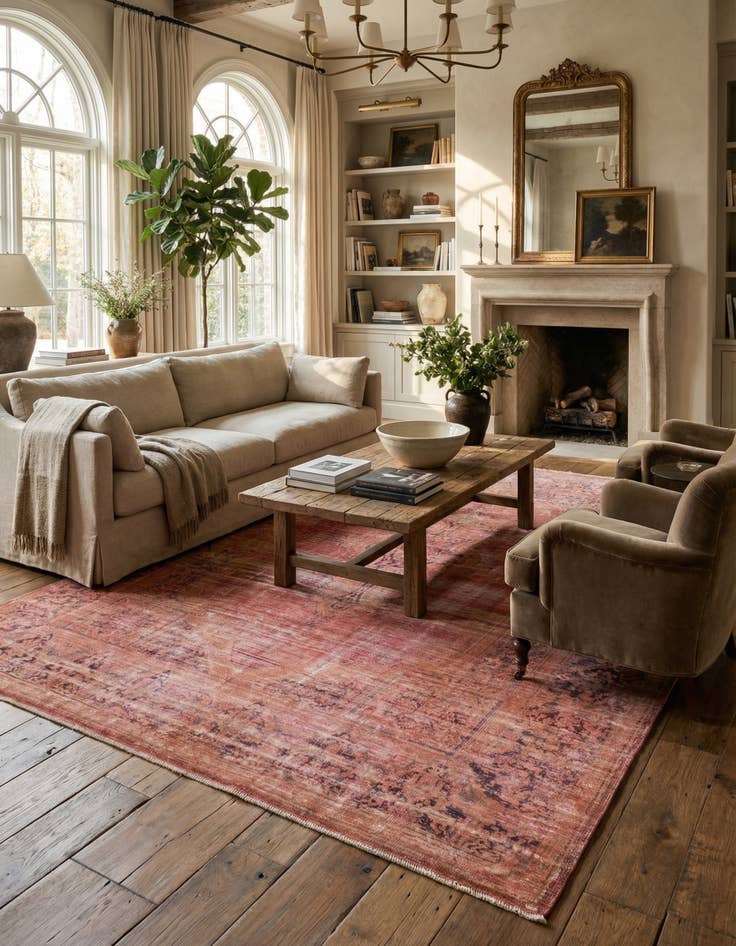 Detail image of 8' 6 x 12'  Hand Knotted Ultra Vintage Persian Wool Rug