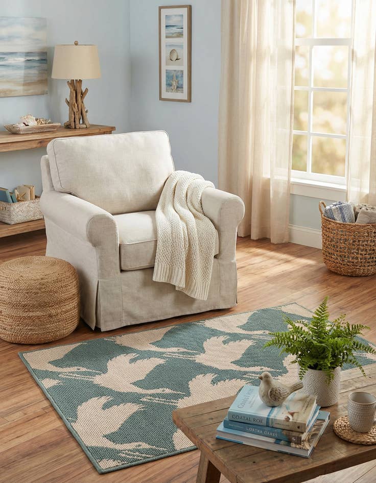 Detail image of  2' x 3'  Washable Coastal Indoor / Outdoor Rug