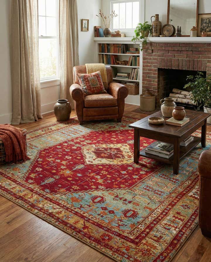 10' x 10' Easy-Clean Traditional Indoor / Outdoor Square Rug