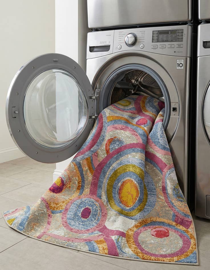 Detail image of  6' x 9'  Washable Modern Indoor / Outdoor Rug