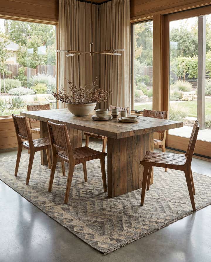 5' 3 x 6' 7 Hand Woven Kilim Maymana Wool Rug