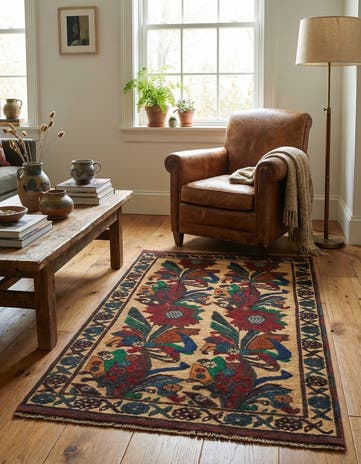 3' x 4' 8 Hand Knotted Sumak Wool Rug