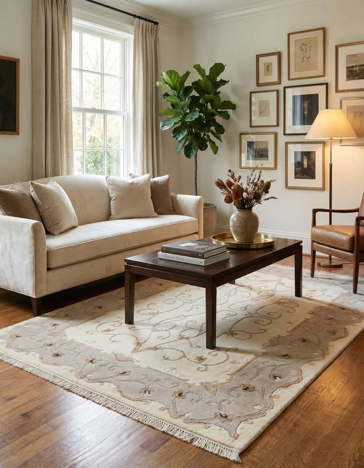 Detail image of 4' 2 x 5' 11  Hand Knotted Darya Rug