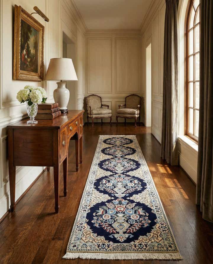 1' 6 x 6' 3 Hand Knotted Nain Rug