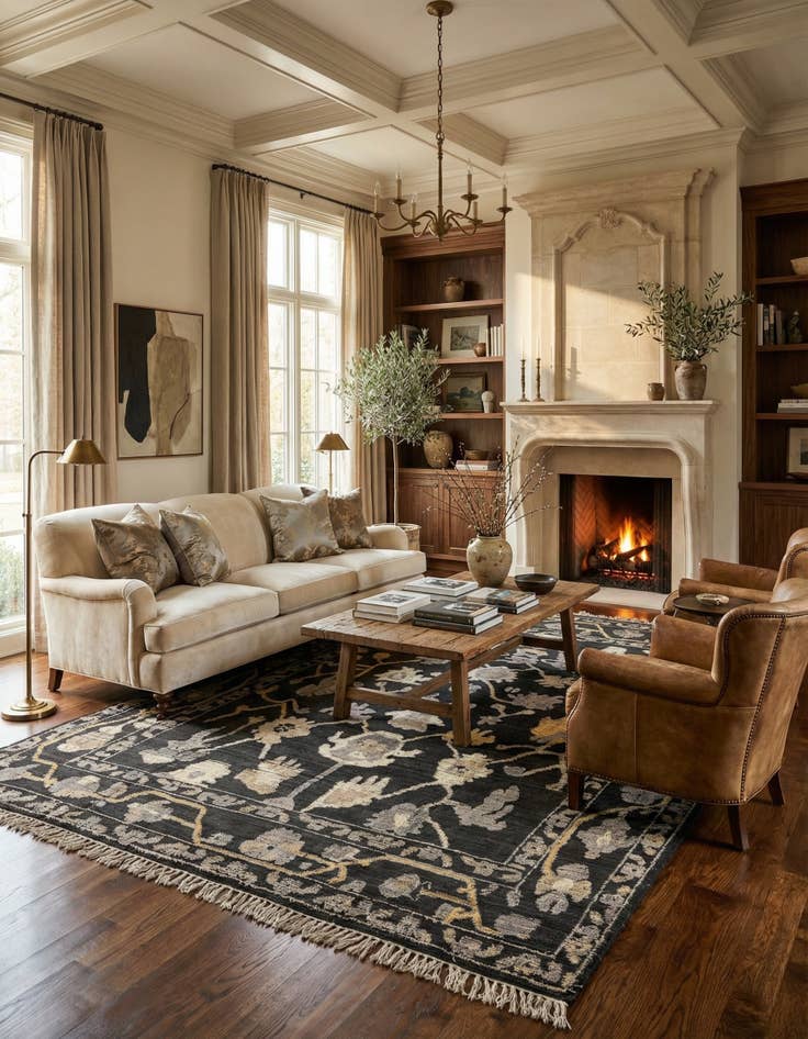 Detail image of 9' 3 x 12' 8  Hand Knotted Oushak Wool Rug