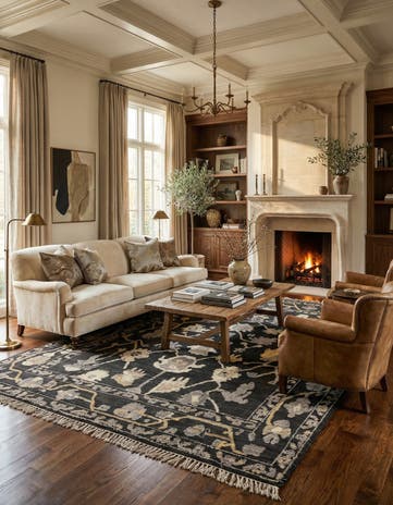 9' 3 x 12' 8 Hand Knotted Oushak Wool Rug