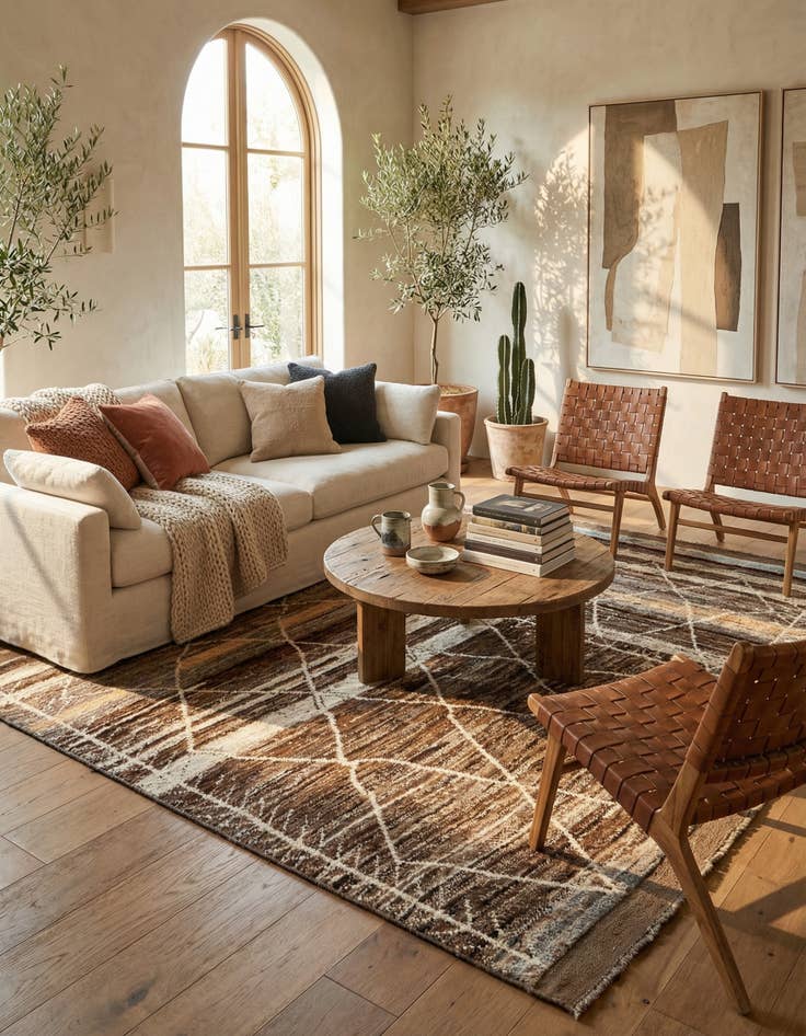 Detail image of  5' 5 x 8'  Hand Knotted Moroccan Wool Rug