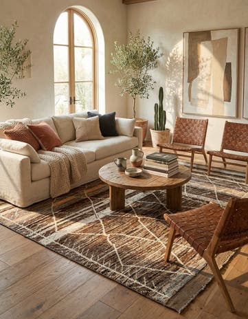 5' 5 x 8' Hand Knotted Moroccan Wool Rug