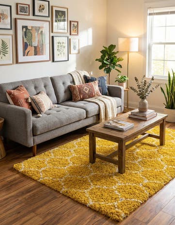 5' 3 x 8' Lattice Shag Rug