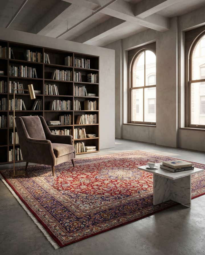 9' 10 x 12' 10 Hand Knotted Mashad Persian Wool Rug