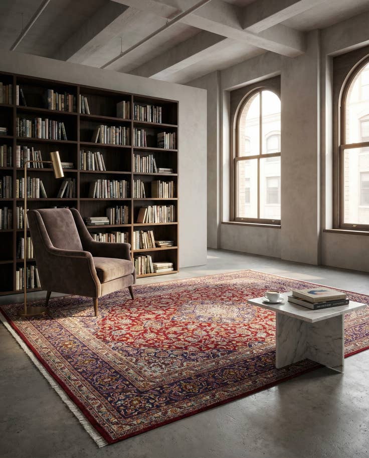 Detail image of 9' 10 x 12' 10 Hand Knotted Mashad Persian Wool Rug