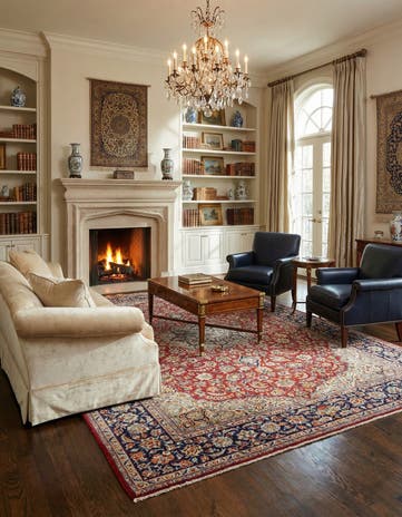 9' 10 x 13' 3 Hand Knotted Isfahan Persian Wool Rug