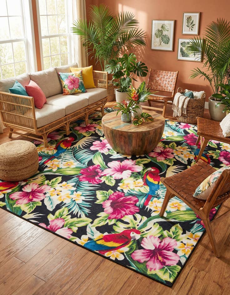 Detail image of 10' x 10'  Washable Jill Zarin Caribbean Indoor / Outdoor Square Rug