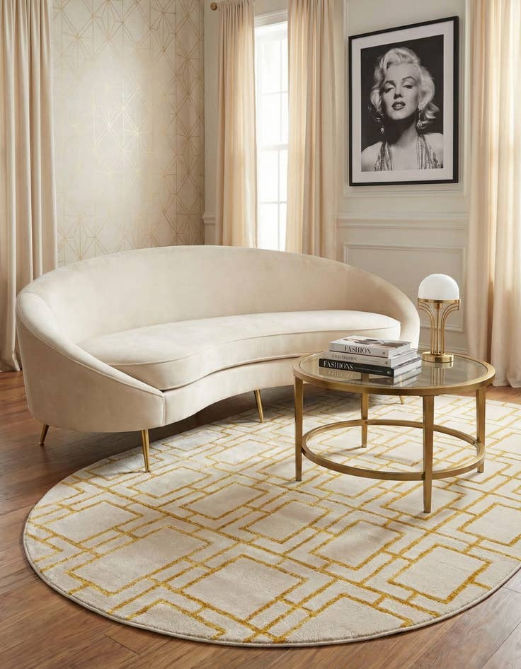 Detail image of 5' 3 x 8'  Marilyn Monroe™ Glam Deco Oval Rug
