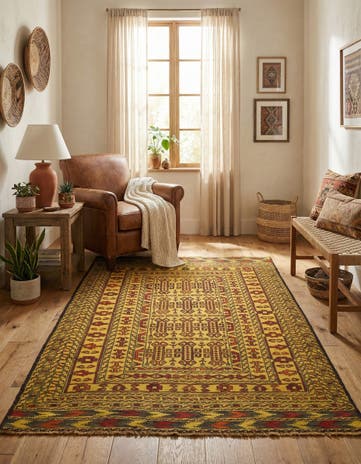 4' x 6' 5 Hand Woven Kilim Afghan Wool Rug
