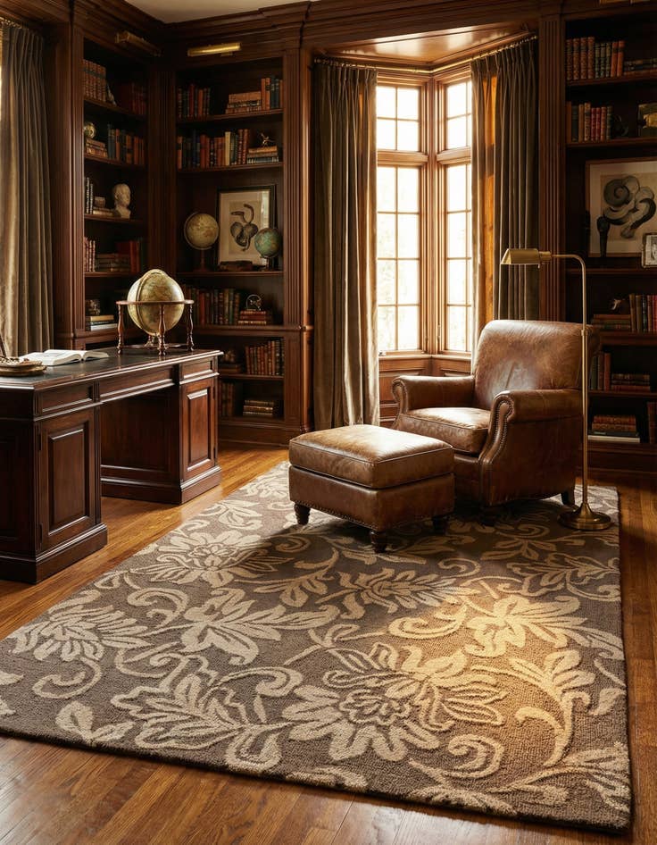 Detail image of 5' x 8' Agra Wool Rug