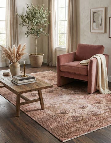 4' 2 x 6' 2 Hand Knotted Ultra Vintage Persian Wool Rug