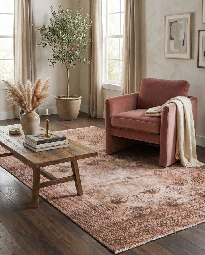 4' 2 x 6' 2 Hand Knotted Ultra Vintage Persian Wool Rug