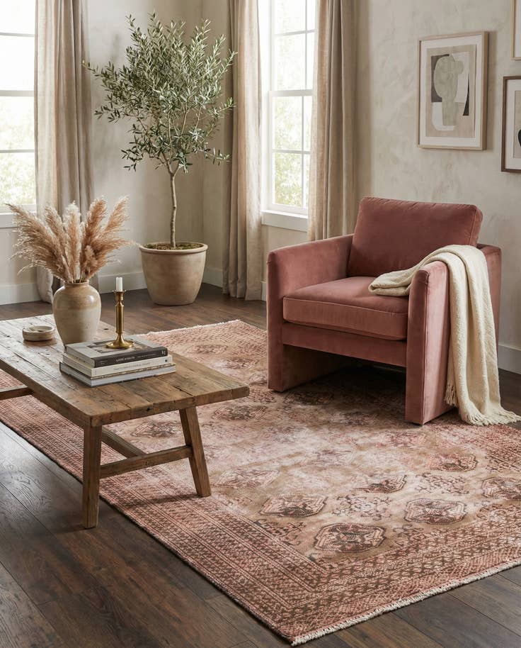 Detail image of 4' 2 x 6' 2 Hand Knotted Ultra Vintage Persian Wool Rug